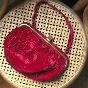 Vintage Red Velvet Clutch